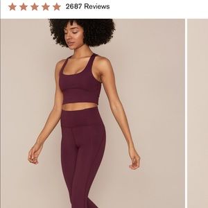 girlfriend collective SET. plum bra + 7/8 leggings